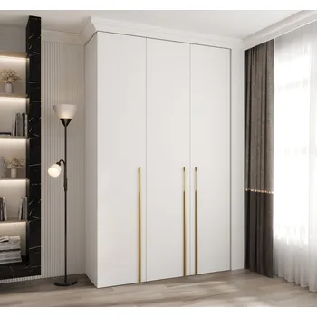 Šatní skříň Šatní skříň s policemi 150/40 LORENA 3 - bílá / zlatá