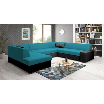 Sedací souprava Sedací souprava do U VALTRUDA - černá / modrá