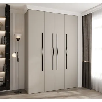 Šatní skříň Šatní skříň s policemi 170/40 LORENA 2 - kašmír / černá