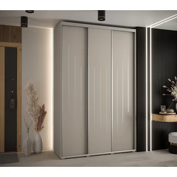 Šatní skříň Šatní skříň INDIRA 8 - 150/45 cm, kašmír / stříbrná