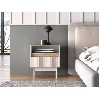 Noční stolek Noční stolek THEA - kašmír / dub