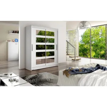 Šatní skříň Moderní prostorná šatní skříň Fanny - šířka 150 cm, bílá