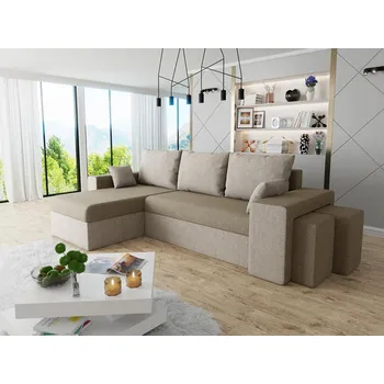 Sedací souprava Sedací souprava s taburety TIMRA - béžová / světlá hnědá