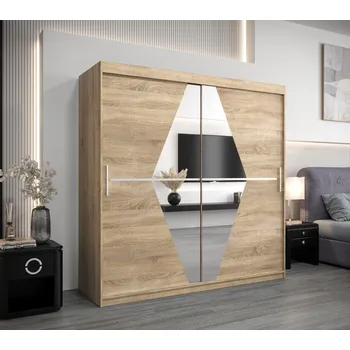 Šatní skříň Šatní skříň LAURA - šířka 200 cm, dub sonoma