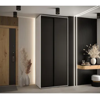 Šatní skříň Šatní skříň ASIRI 1 - 120/60 cm, bílá / černá / černá
