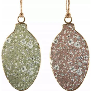 Velikonoční dekorace Velikonoce ZÁVĚSNÁ DEKORACE VAJÍČKO 2 ks kovová dekorace