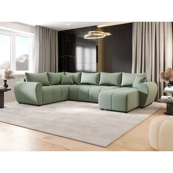 Sedací souprava Rozkládací sedačka do U LUKAVA - světle zelená