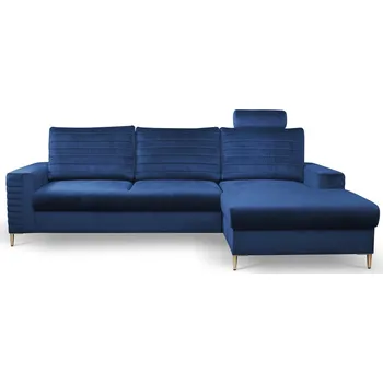 Sedací souprava Rozkládací sedačka s úložným prostorem TIMMINS - modrá, pravý roh