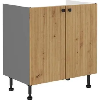 Kuchyňská skříňka Dřezová skříňka NOMIN - šířka 80 cm, dub artisan / antracit