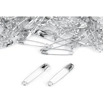 Spínací špendlíky délka 20 mm sypané, velké, 1 stříbrná