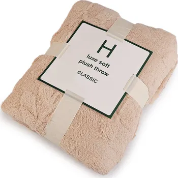 deka Deka plyšová, listy 150x200 cm, střední, 2 béžová světlá