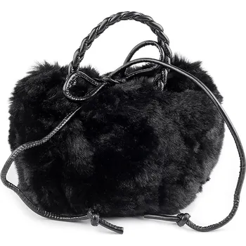 Kabelka Kožešinová kabelka 24x18 cm, velké, 4 černá