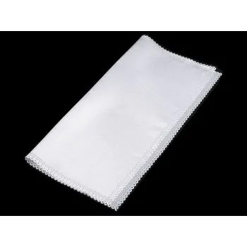 Látkový kapesník Saténový kapesníček do saka, střední, bílá