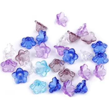 Dětské navlékací korálky Plastové korálky zvoneček / sukýnka 7x12 mm, velké, mix č. 2