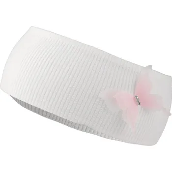 Čelenka Bavlněná čelenka pro miminko s ozdobou, velké, 3 Off White motýl