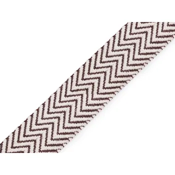 Bavlněný oboustranný popruh šíře 38 mm, střední, 4 režná světlá hnědá