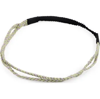 Náramek Pružná čelenka do vlasů dvouřadá, střední, 3 zelená pastelová sv. šedá světlá