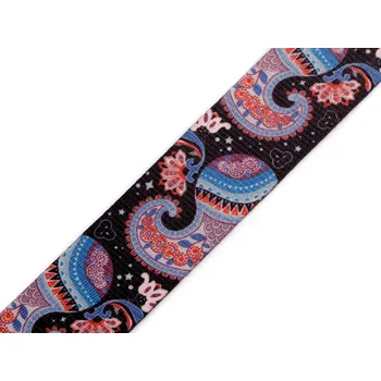 Hladký oboustranný popruh paisley šíře 38 mm, střední, 2 černá