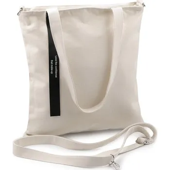 Textilní taška / crossbody bavlněná 33x38 cm, velké, 1 režná světlá