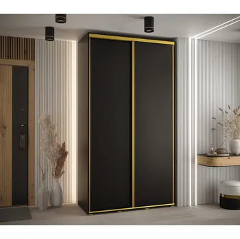 Šatní skříň Šatní skříň ASIRI 1 - 130/45 cm, černá / zlatá