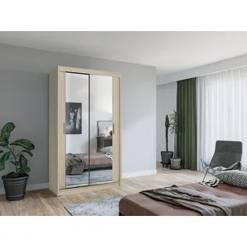 Šatní skříň Zrcadlová šatní skříň 120/62 KAILAN - dub sonoma