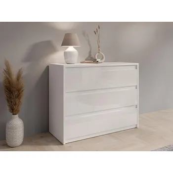 Komoda Šuplíková komoda GUAMO - alpská bílá / lesklá bílá