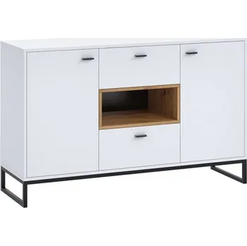 Komoda Kombinovaná komoda BEND - bílá / dub artisan