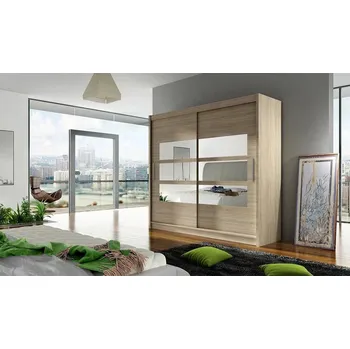 Šatní skříň Šatní skříň se zrcadlem 180 cm FLORENCIO 3 - sonoma