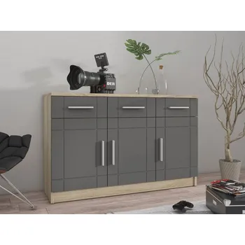 Komoda Kombinovaná komoda PARISA - šířka 103 cm, dub sonoma / grafit