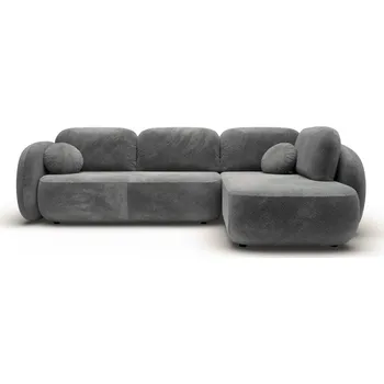 Sedací souprava Rozkládací rohová sedačka COBOURG 2 - tmavá šedá, pravý roh