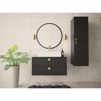 Koupelnový nábytek Koupelnová sestava PALOMA 2 - černá + sifon a umyvadlo ZDARMA