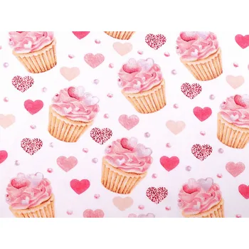 Bavlněná látka / plátno cupcake, střední, (519) bílá