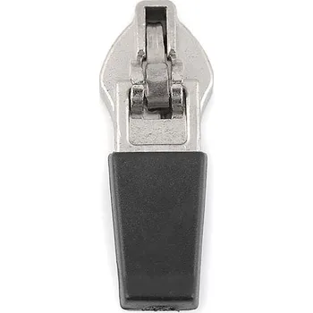 Zip Jezdec ke spirálovým reflexním zipům No 5 semi-autolock, střední, nikl