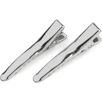 Sponky do vlasů se zoubky 35 mm, velké, 2 platina