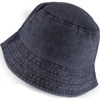 Klobouk Bavlněný letní klobouk unisex, střední, 2 modrá jeans tmavá