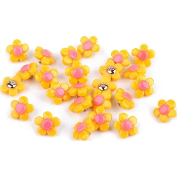 Knoflík Knoflík květ velikost 22", střední, 2 žlutá