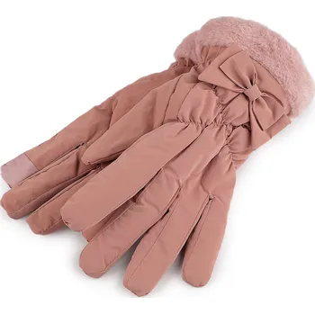 Rukavice Dámské rukavice šusťákové, zateplené, dotykové, velké, 1 pudrová