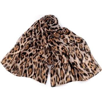 Letní šátek / šála zvířecí vzor 90x175 cm, velké, 1 béžová světlá