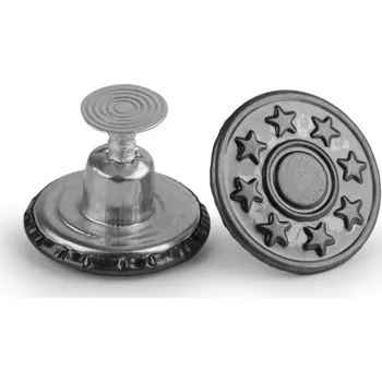 Knoflík Riflový knoflík Jeans velikost 26", velké, 9 nikl černý