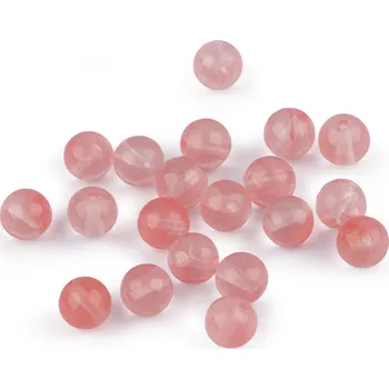 Korálek Třešňový křemen syntetický, minerální korálky Ø7 mm, velké, třešňový křemen