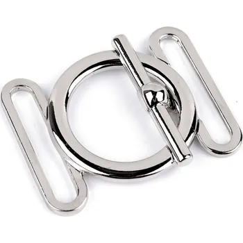 Kovové zapínání americké, průvlek 30 mm, střední, 2 nikl
