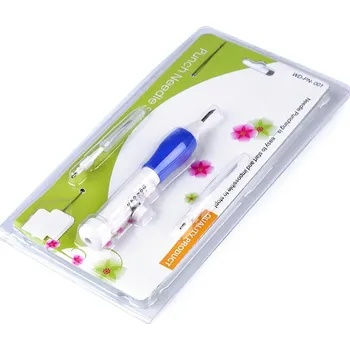 Dutá jehla / vyšívací pero - sada na vyšívání, střední, 1 bílo-modrá