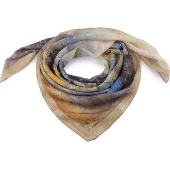 Šátek Šátek imitace hedvábí 70x70 cm, velké, 3 béžová nejsv.