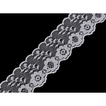 Krajka Silonová krajka šíře 36 mm, střední, 2 bílá