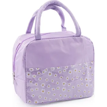 Termotaška skládací svačinová s kapsou 19x22 cm, velké, 2 fialová sv.