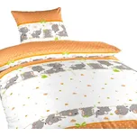 DADKA VRACOV Povlečení bavlna do postýlky Sloni oranžoví 90x130, 45x60 cm