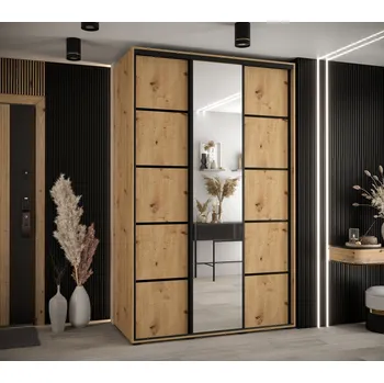 Šatní skříň Šatní skříň YVONA 5 - 160/60 cm, dub artisan / černá