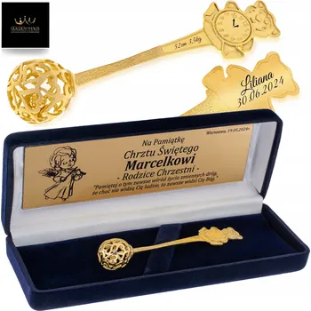 PAMÁTKA K NAROZENÍ PRO CHLAPCE / POZLACENÉ CHRASTÍTKO MEDVÍDEK + GRAVÍROVANÁ TABULKA