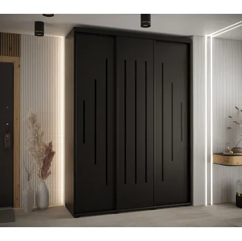 Šatní skříň Šatní skříň YVONA 12 - 170/45 cm, černá / černá