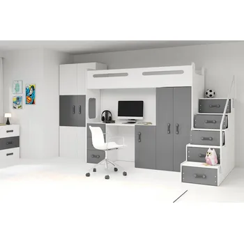 Dětská postel VENETI IDA 4 80x200 cm bílá / grafit